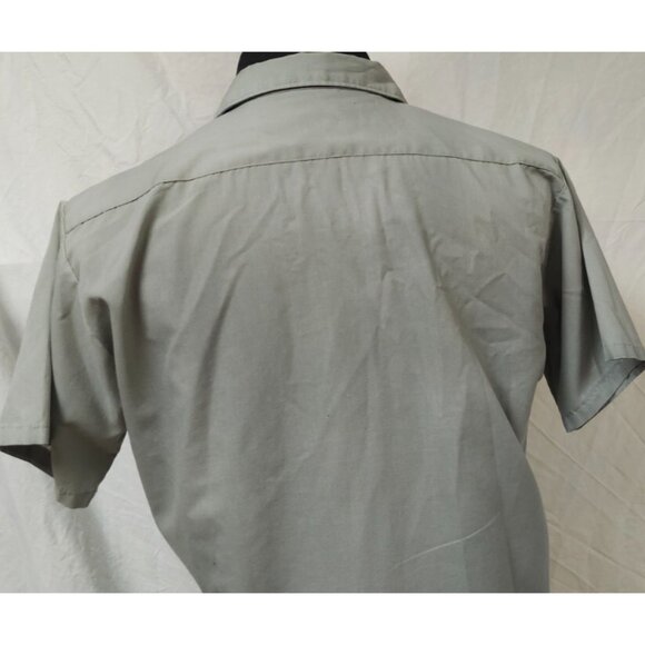 Sears 1970s Vintage Perma Press Short Sleeve Gray Button-Up Work Shirt M 15x15.5 - Picture 9 of 11